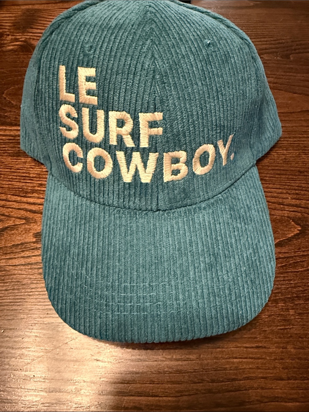 Le Surf Cowboy Teal Corduroy Cap